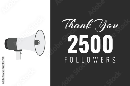 2500 OR 2.5k followers celebration. Thank you 2500   followers congratulation template banner. banner for social 2.5k friends and followers. celebrate subscribers and followers.
