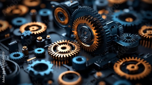 An abstract image of gears and cogs working together, symbolizing the machinery of a new business.