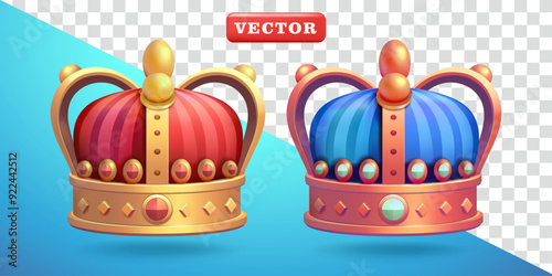 King crown, 3d vector. Suitable for design elements and games