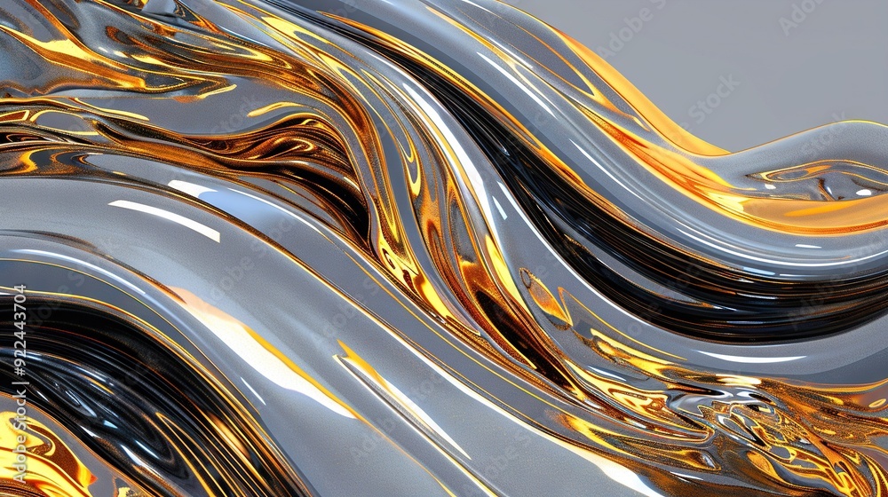 A zoomed-in image of a silver and gold item with a black-and-white design at its base and a yellow-and-black design on its top A zoomed-in image of a silver and gold item with a black-and-white design at its base and a yellow-and-black design on its top