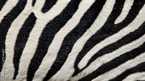 Close-Up of Zebra Fur Highlighting Unique Black and White Stripes