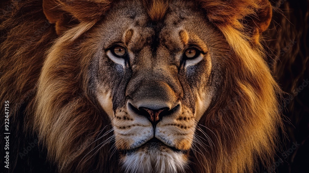 Close-up Portrait of a Majestic Lion