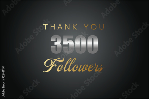 3500 OR 3.5k followers celebration. Thank you 3500   followers congratulation template banner. banner for social 3.5k friends and followers. celebrate subscribers and followers.
