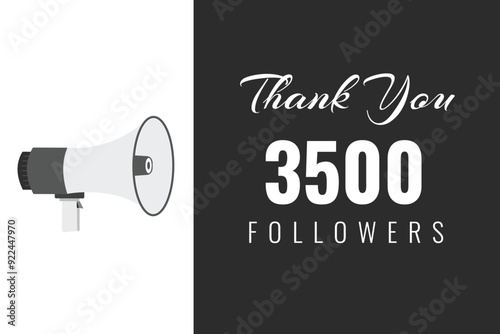 3500 OR 3.5k followers celebration. Thank you 3500   followers congratulation template banner. banner for social 3.5k friends and followers. celebrate subscribers and followers.
