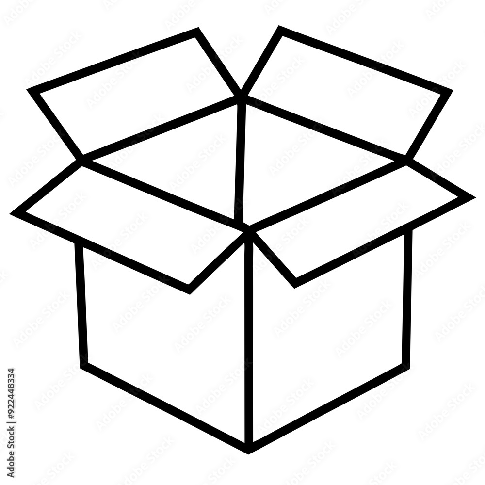 Open cardboard box, art vector illustration Open cardboard box, art vector illustration