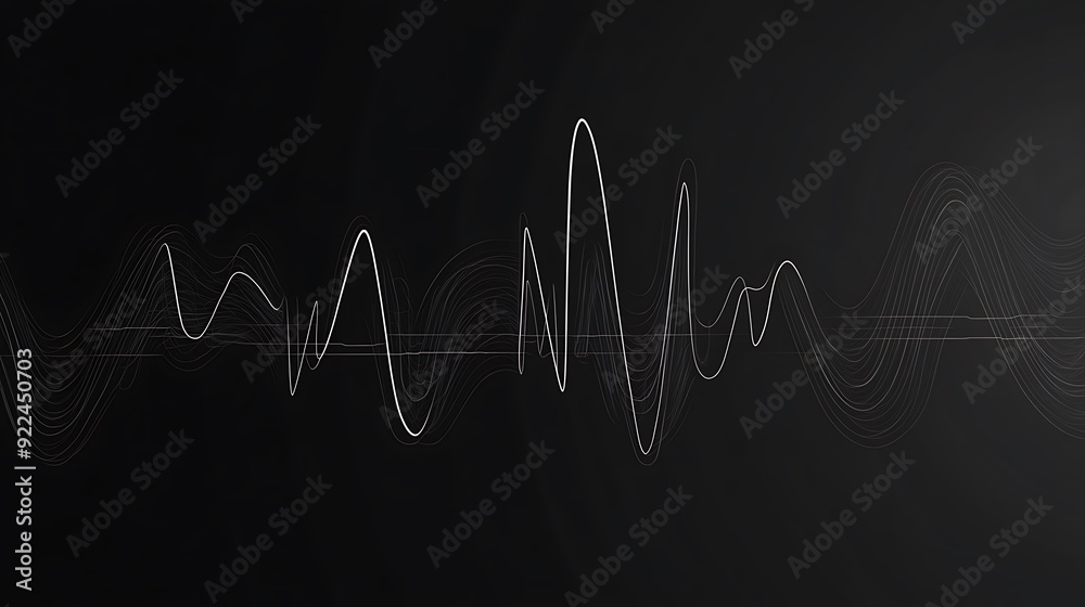 Fototapeta premium Pulse of Life - Sinusoidal ECG Heart Rhythm on Black Gradient Background