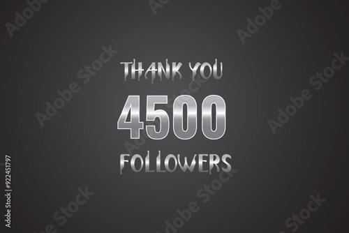 4500 OR 4.5k followers celebration. Thank you 4500   followers congratulation template banner. banner for social 4.5k friends and followers. celebrate subscribers and followers.
