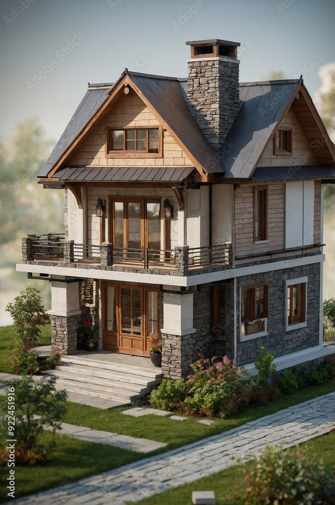 Miniature model of a house, concept of living and housing crisis
