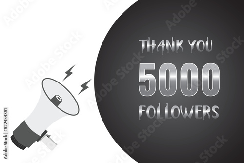 5000 OR 5k followers celebration. Thank you 5000   followers congratulation template banner. banner for social 5k friends and followers. celebrate subscribers and followers.
