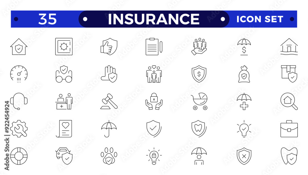 Insurance icon collection. Related to healthcare medical, life, car, home, travel insurance icons. Insurance icon collection. Related to healthcare medical, life, car, home, travel insurance icons.