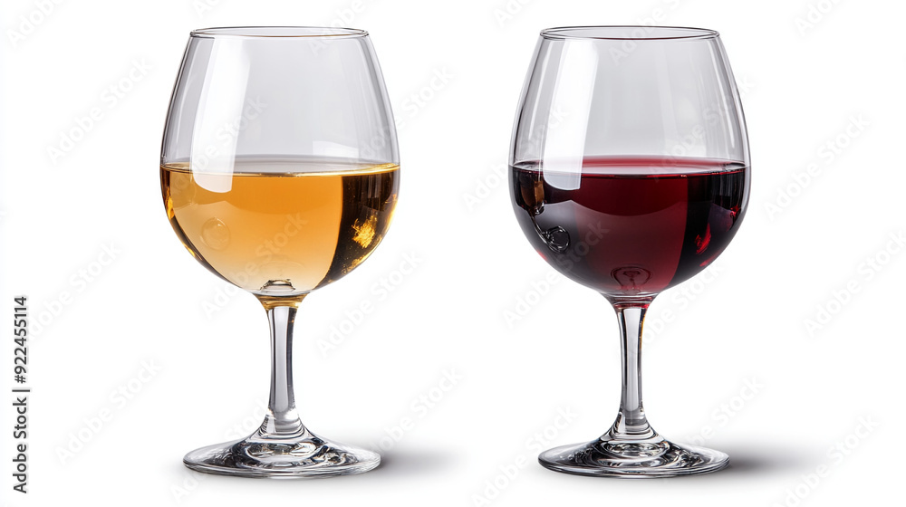 Two glasses of expensive dry wine on a white background Two glasses of expensive dry wine on a white background
