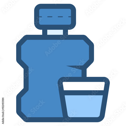 mouthwash and glass drink icon