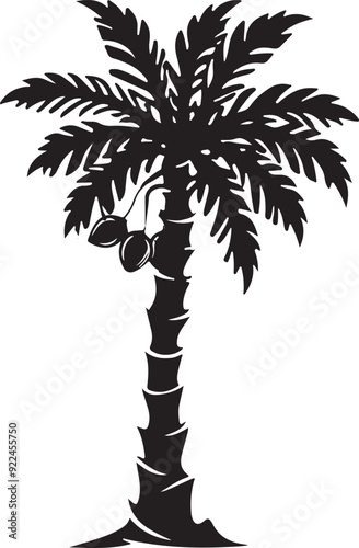 Palm tree illustration silhouette vector art design