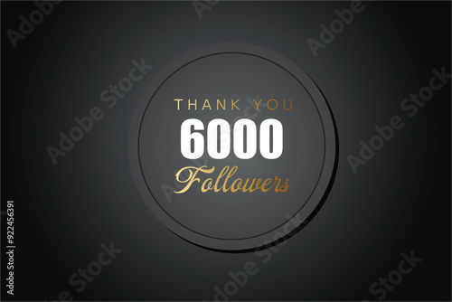 6000 OR 6k followers celebration. Thank you 6000   followers congratulation template banner. banner for social 6k friends and followers. celebrate subscribers and followers.
