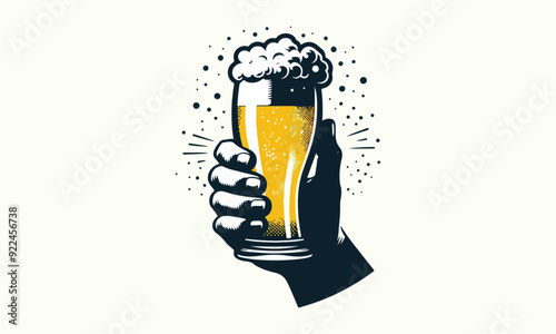 free drink, watercolor mugs of beer, alcohol drinks, hand drawn illustration, watercolor mugs of beer