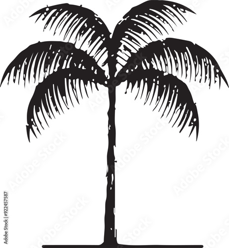 Palm tree illustration silhouette vector art design