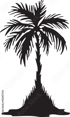 Palm tree illustration silhouette vector art design