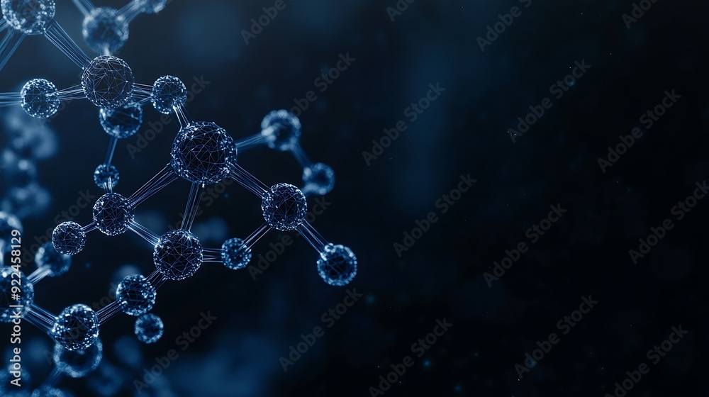 Intricately Detailed Blue Molecular Model on Gradient Black Background in High Detail 8K Resolution Intricately Detailed Blue Molecular Model on Gradient Black Background in High Detail 8K Resolution