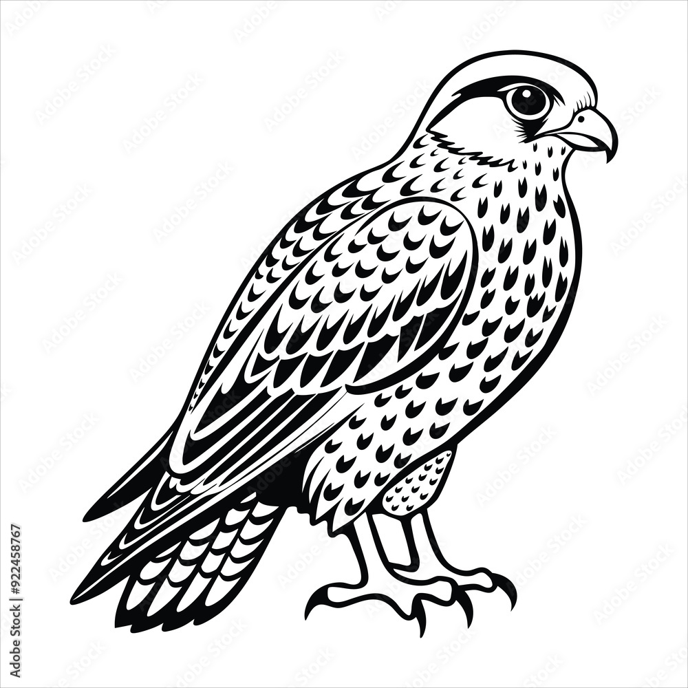 Fototapeta premium kestrel bird silhouette vector illustration