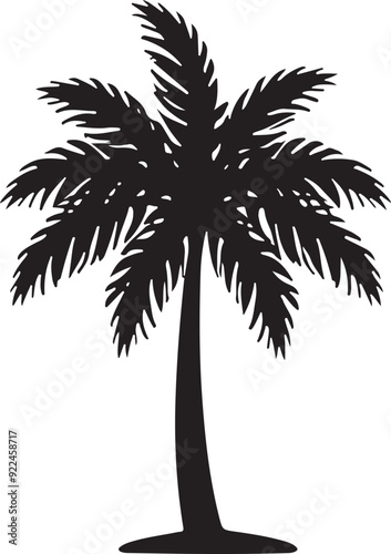 Palm tree illustration silhouette vector art design