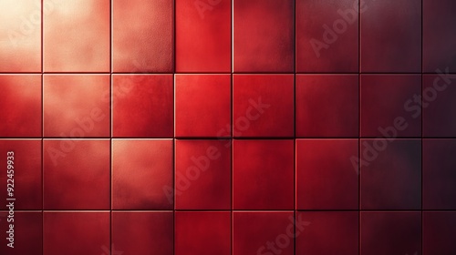 A red tile wall with a red tile floor photo