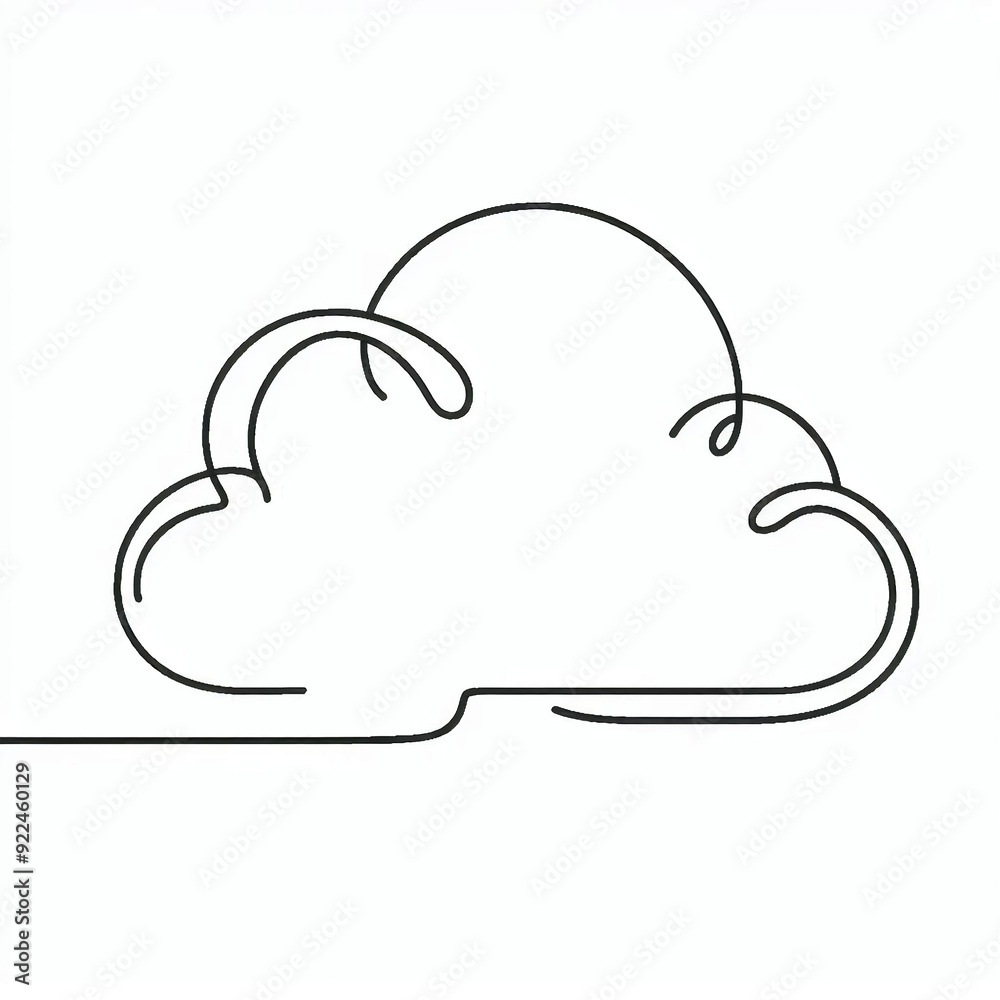 cloud silhouette thin lines flat colors cloud silhouette thin lines flat colors
