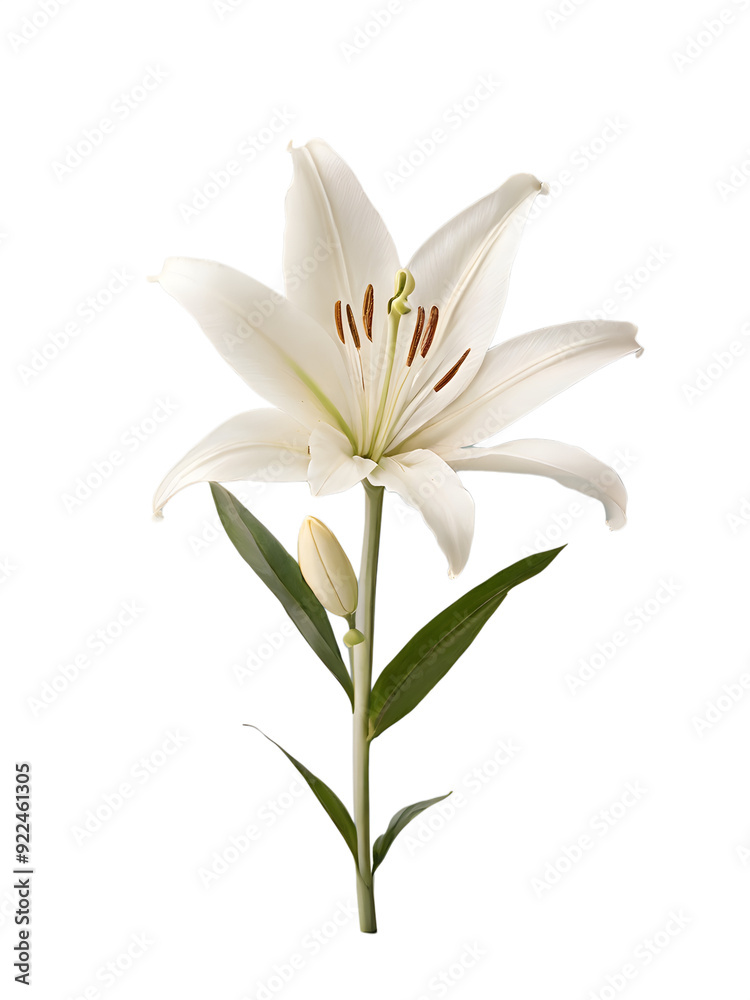 white lily isolated on a transparent background, PNG flower. white lily isolated on a transparent background, PNG flower.