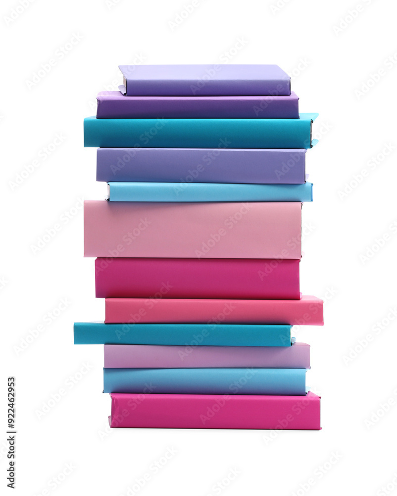 Stack of colorful books isolated on white Stack of colorful books isolated on white