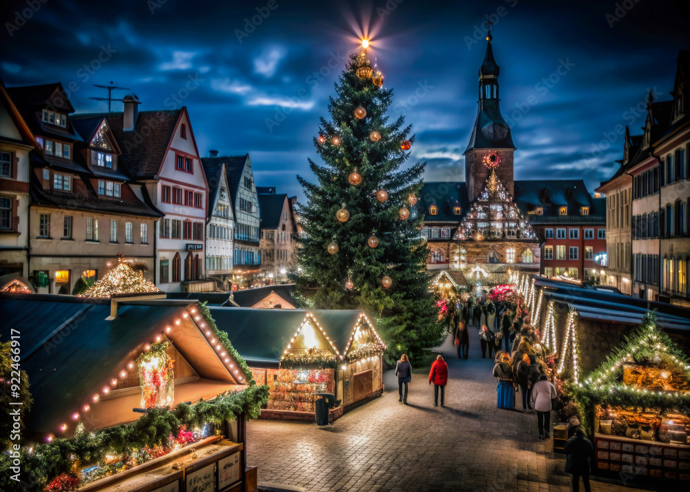 Naklejka premium christmas tree in the city