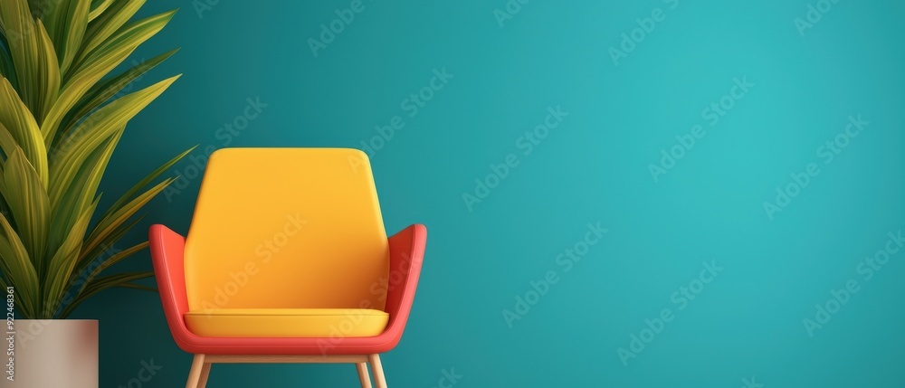 Fun Cartoon Office Scene with Colorful Characters and Decor, Selective Focus Copy Space | Grunge Splash Dust