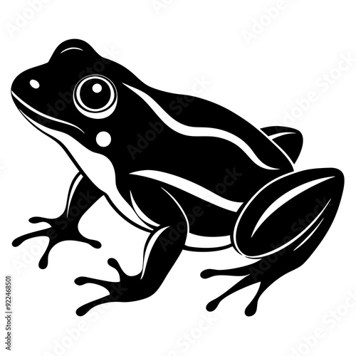 Common coqui black frog art vector illustration