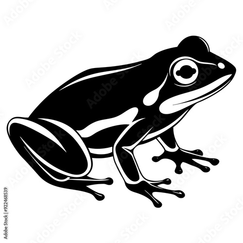 Common coqui black frog art vector illustration