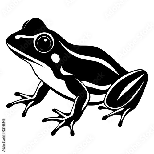Common coqui black frog art vector illustration