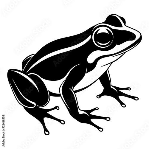 Common coqui black frog art vector illustration photo