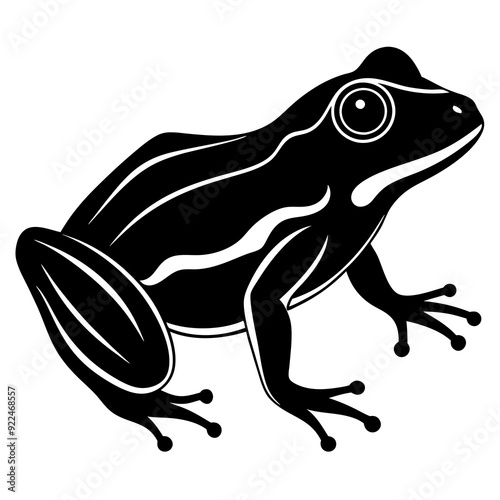 Common coqui black frog art vector illustration