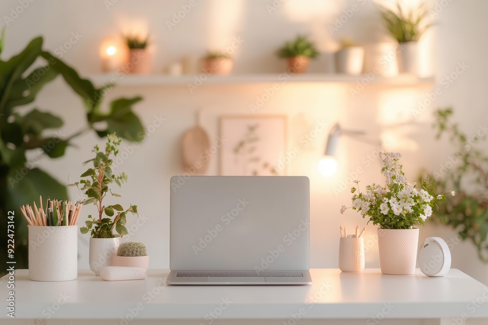 Cleaning and organizing desk space, Monday morning, decluttering and refreshing