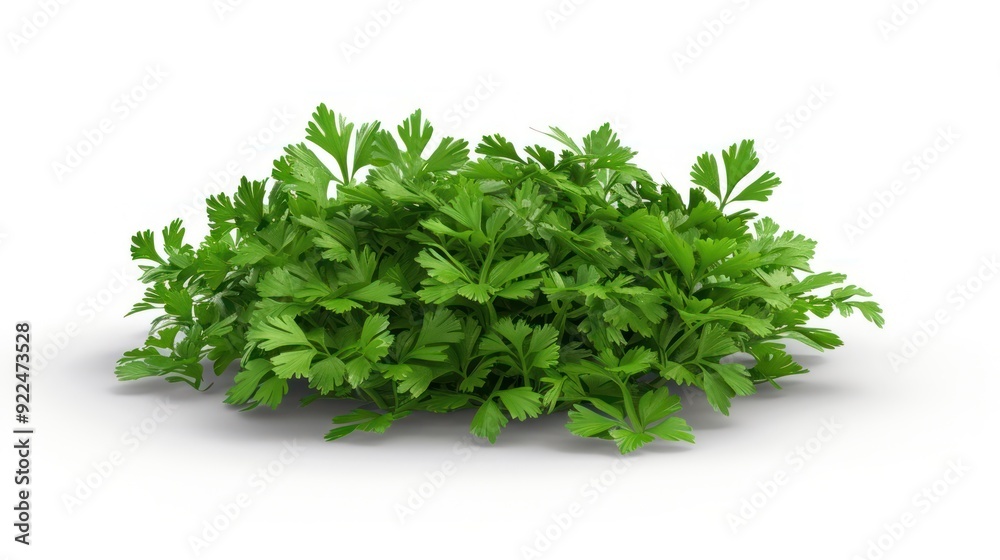 Fresh Parsley Bunch on White Background Fresh Parsley Bunch on White Background
