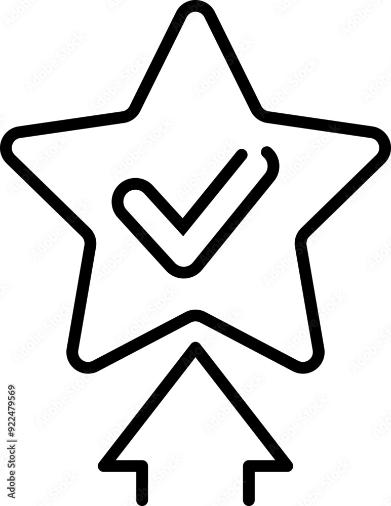 Check rating icon. Star shape. Check rating icon. Star shape.