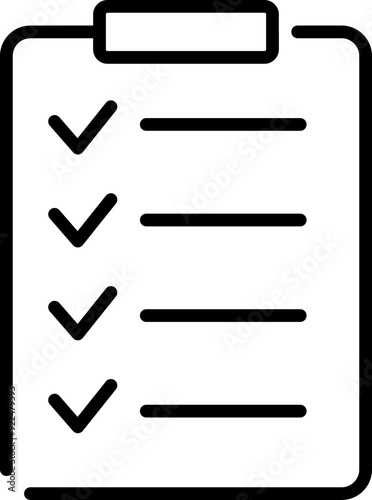 Clipboard icon. Linear style. Checklist icon.
