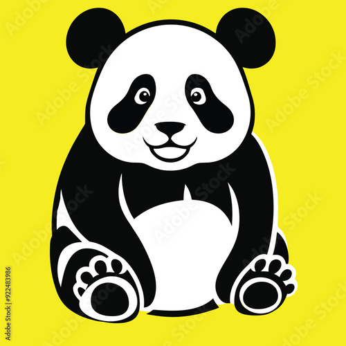 Vectorize Panda as frame for decorate