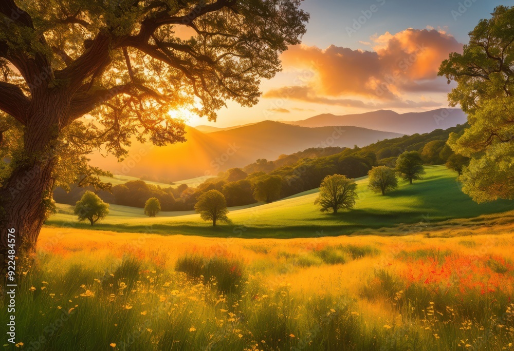 Obraz premium colorful landscapes capturing cherished family memories beauty serenity, adventure, bond, celebration, children, colors, connection, culture, escape