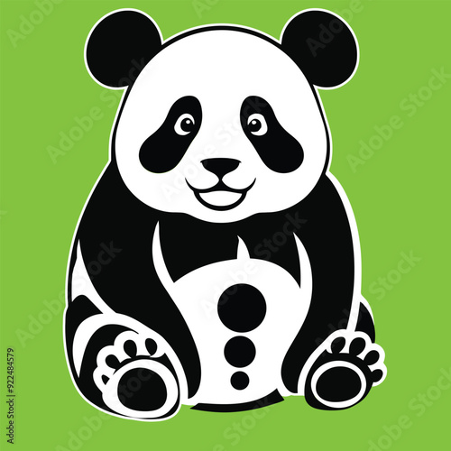 Vectorize Panda as frame for decorate