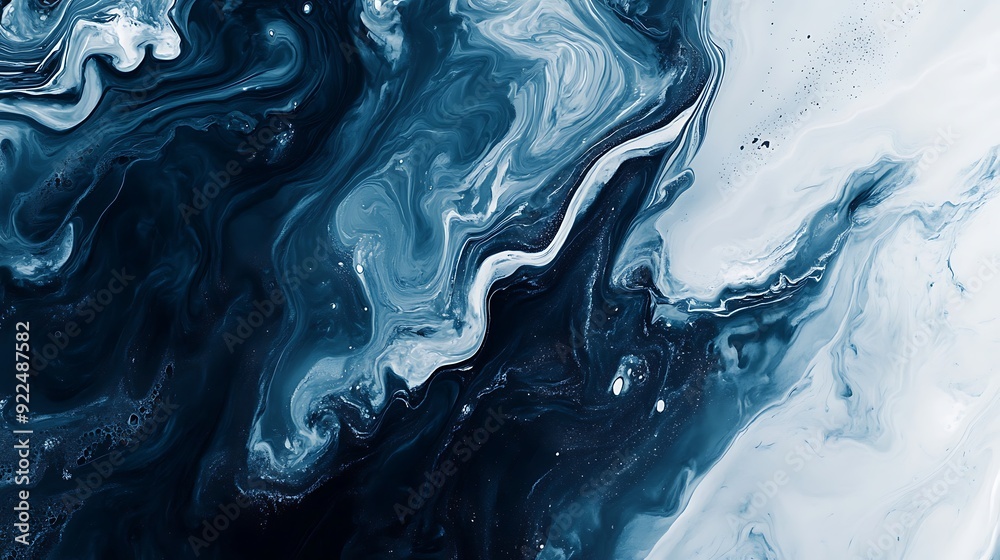 Abstract Swirling Blue and White Acrylic Painting Abstract Swirling Blue and White Acrylic Painting
