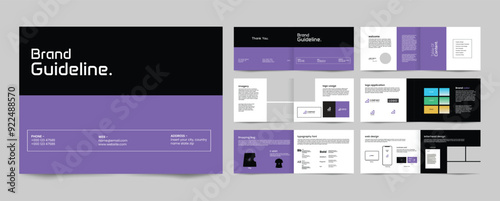 brand guideline landscape template for brand identity presentation guide layout 