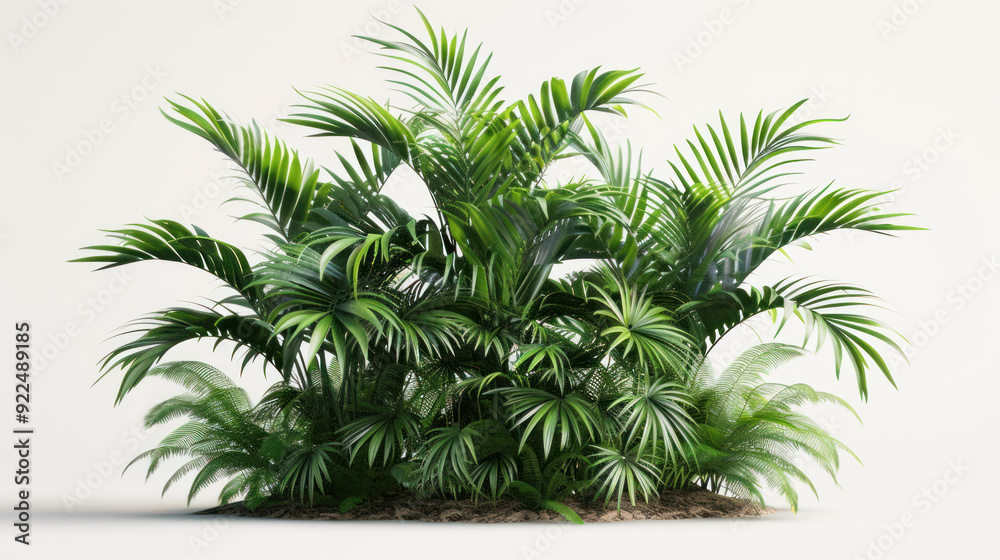 Lush Tropical Foliage on White Background - Vibrant Greenery for Natural Design Lush Tropical Foliage on White Background - Vibrant Greenery for Natural Design