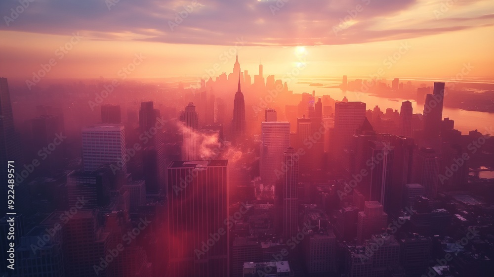 breathtaking view of a city skyline at dawn with the first rays of sunlight breathtaking view of a city skyline at dawn with the first rays of sunlight