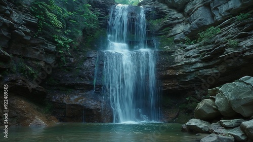 beautiful waterfall cascading down a rocky cliff