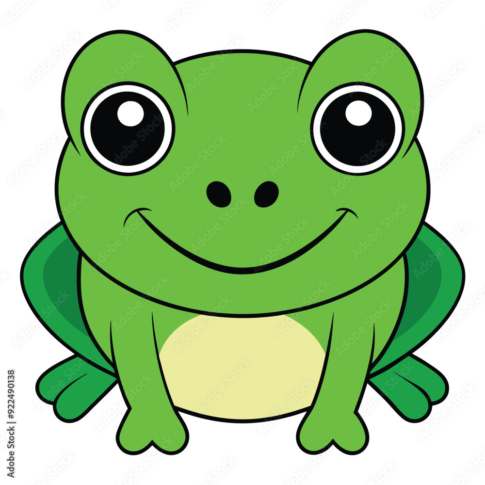 Cartoon Style Frog 2D Drawing Icon Vector Design on White Background Cartoon Style Frog 2D Drawing Icon Vector Design on White Background