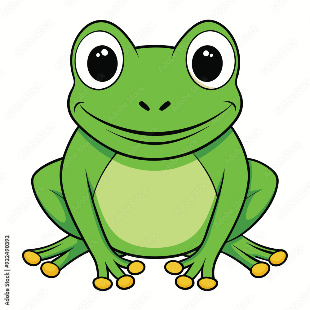 Cartoon Style Frog 2D Drawing Icon Vector Design on White Background Cartoon Style Frog 2D Drawing Icon Vector Design on White Background
