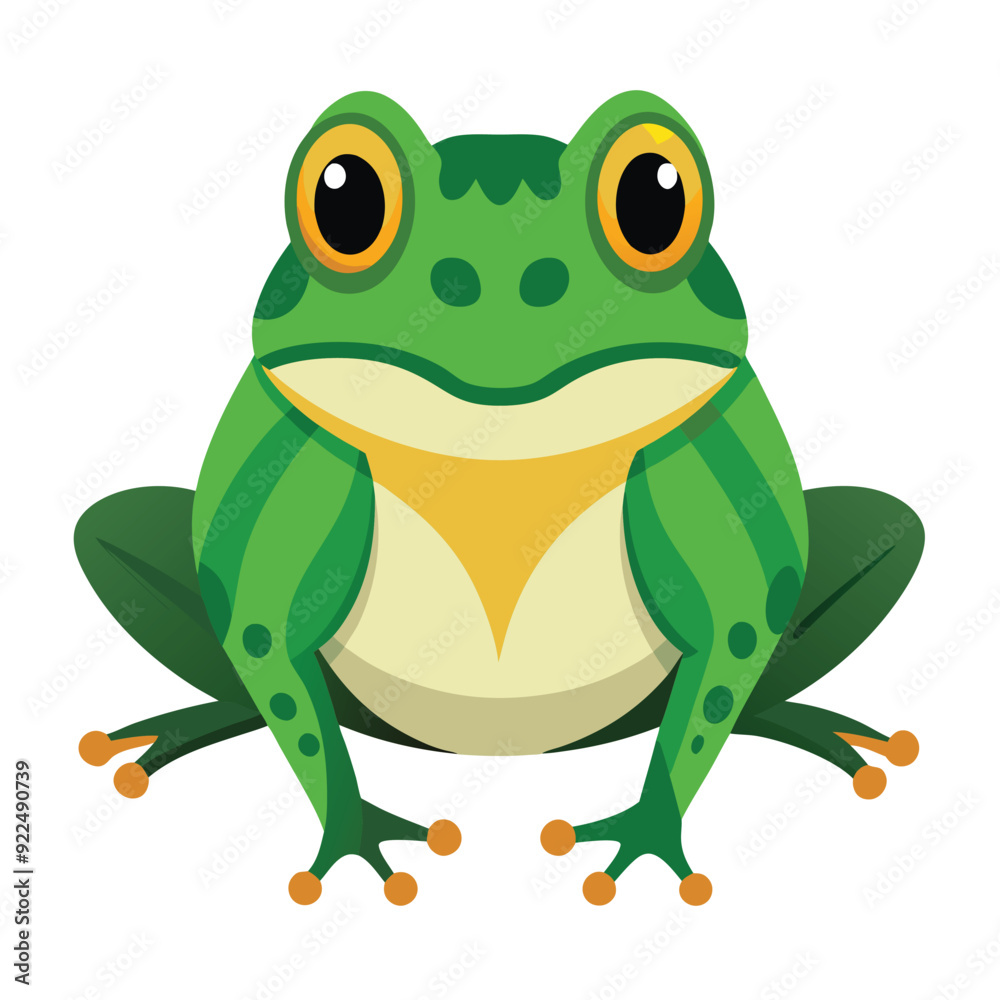 Cartoon Style Frog 2D Drawing Icon Vector Design on White Background Cartoon Style Frog 2D Drawing Icon Vector Design on White Background